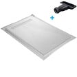 U-TILE - Receveur de douche blanc 120 x 90 cm en résine aspect ardoise - grille caniveau - vignette