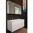 STANO - Armoire de toilette bloc-miroir SIENA largeur 120 cm blanc laqué - vignette