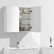 STANO - Armoire de toilette bloc-miroir SIENA largeur 80 cm blanc laqué - vignette