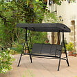 OUTSUNNY - Balancelle de jardin 3 places grand confort toit inclinaison réglable assise et dossier ergonomique acier époxy textilène noir - vignette