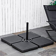 OUTSUNNY - Pied de parasol lot de 4 dalles pour parasol à lester dim. tot. 100L x 100l x 6,8H cm HDPE surface granuleuse noir - vignette