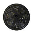 OUTSUNNY - Pied de parasol rond base de lestage Ø 48 x 34H cm ciment HDPE motif fleurs de lys poids net 13 Kg noir doré - vignette