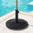 OUTSUNNY - Pied de parasol rond base de lestage Ø 48 x 34H cm ciment HDPE motif fleurs de lys poids net 13 Kg noir - vignette