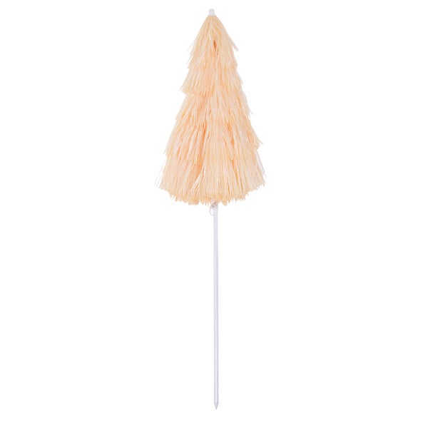 OUTSUNNY - Parasol de plage jardin design hawai 160 cm raphia artificiel beige - large