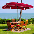 OUTSUNNY - Parasol rectangulaire inclinable alu acier polyester haute densité diamètre 2 m rouge - vignette