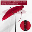 OUTSUNNY - Parasol rectangulaire inclinable alu acier polyester haute densité diamètre 2 m rouge - vignette