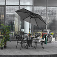 OUTSUNNY - Parasol hexagonal inclinable dim. Ø 2,3 x 2,16H m métal polyester haute densité gris - vignette