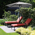 OUTSUNNY - Parasol hexagonal inclinable dim. Ø 2,3 x 2,16H m métal polyester haute densité gris - vignette