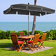 OUTSUNNY - Parasol rectangulaire inclinable alu acier polyester haute densité diamètre 2 m gris - vignette
