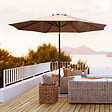 OUTSUNNY - Parasol en métal rond polyester 180g/m² manivelle inclinable Ø 2,95 x 2,5 m chocolat - vignette