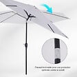 OUTSUNNY - Parasol en métal rond polyester 180g/m² manivelle inclinable Ø 2,95 x 2,5 m blanc - vignette