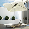 OUTSUNNY - Parasol rectangulaire inclinable alu acier polyester haute densité diamètre 2 m beige clair - vignette