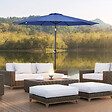 OUTSUNNY - Parasol en métal rond polyester 180g/m² manivelle inclinable Ø 2,95 x 2,5 m bleu - vignette