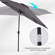 OUTSUNNY - Parasol en métal rond polyester 180g/m² manivelle inclinable Ø 2,95 x 2,5 m gris - vignette