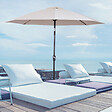 OUTSUNNY - Parasol inclinable aluminium fibre de verre polyester diamètre 2,65 m coloris crème - vignette