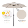OUTSUNNY - Parasol inclinable aluminium fibre de verre polyester diamètre 2,65 m coloris crème - vignette