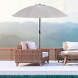 OUTSUNNY - Parasol inclinable rond avec manivelle métal fibre de verre Ø 2,55 m polyester haute densité gris - vignette