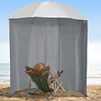 OUTSUNNY - Parasol de plage Ø 2,2 x 2,2H cm protection UPF 50 + sac transport, sardines et lestage intégrés crème - vignette