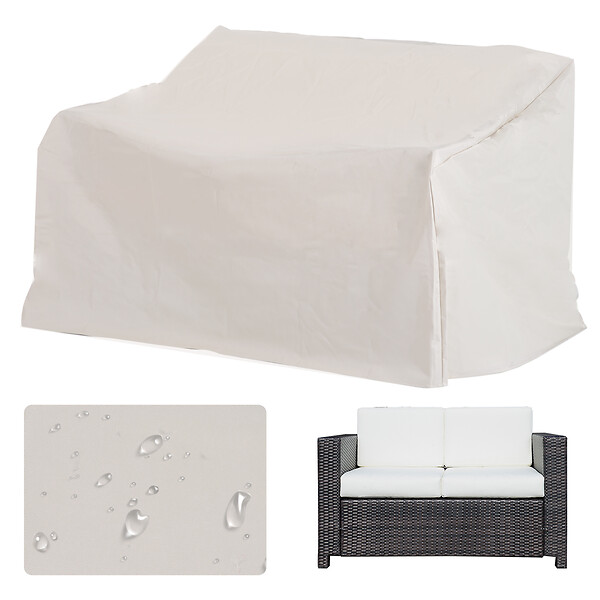OUTSUNNY - Housse de protection mobilier de jardin bâche étanche 140L x 84l x 56/94H cm oxford haute densité 600D beige - large