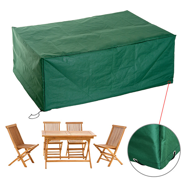 HOMCOM - Housse de protection etanche pour meuble salon de jardin rectangulaire 210L x 140l x 80H cm vert - large
