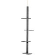 PAWHUT - Arbre à chat poteau à griffer hauteur réglable dim. 43L x 27I x 228-260H cm 4 niveaux d'activités gris clair - vignette