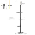 PAWHUT - Arbre à chat poteau à griffer hauteur réglable dim. 43L x 27I x 228-260H cm 4 niveaux d'activités gris clair - vignette