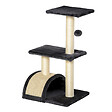 PAWHUT - Arbre à chat griffoir grattoir design jeu boule suspendue 2 plateformes peluche sisal naturel gris - vignette