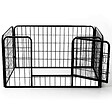 HOMCOM - Luxe parc enclos acier 125L x 80l x 70H cm 4 panneaux et 1 porte pour chiens noir - vignette