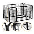 HOMCOM - Luxe parc enclos acier 125L x 80l x 70H cm 4 panneaux et 1 porte pour chiens noir - vignette