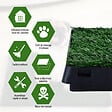 PAWHUT - Litière gazon synthétique chiens toilettes portables à pelouse tiroir à déjection 63L x 51l x 6H cm noir vert - vignette