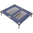 PAWHUT - Lit sur pieds XXL pour chien chat lit de camp animal lit surélevé tissu oxford textilène micro-perforé 92L x 76l x 18H cm bleu marine - vignette