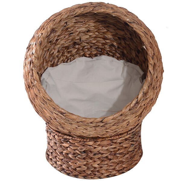 PAWHUT - PawHut Panier chat lit chat cosy grand confort dim. 42L x 33l x 52H cm coussin moelleux beige inclus - large