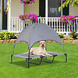 PAWHUT - Lit pour chien chat sur pieds lit de camp grand confort lit surélevé rafraîchissant velum anti-UV tissu Oxford micro-perforé + sac de transport inclus 122 x 92 x 108 cm gris noir - vignette