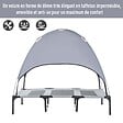 PAWHUT - Lit pour chien chat sur pieds lit de camp grand confort lit surélevé rafraîchissant velum anti-UV tissu Oxford micro-perforé + sac de transport inclus 122 x 92 x 108 cm gris noir - vignette