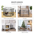 PAWHUT - PawHut Barrière de sécurité - parc enclos chien modulable pliable - porte verrouillable - 6 panneaux acier et PP - dim. 362,5L max. x 76H cm noir - vignette
