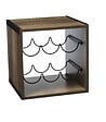 5 FIVE SIMPLY SMART - Range bouteilles en Métal Noir Industriel capacité 6 Bouteilles 31 x 31 x H 31 cm - vignette