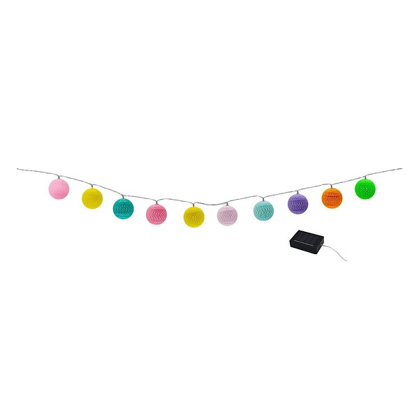 LUMISKY - Guirlande solaire MIMY COLORS 10 boules coton 3.8M - large