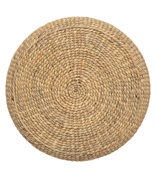 ATMOSPHERA - Pouf en jacinthe d'eau tressée D 55 cm - large