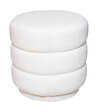 ATMOSPHERA - Pouf en Tissu bouclé Blanc D 40 x H 40 cm - vignette