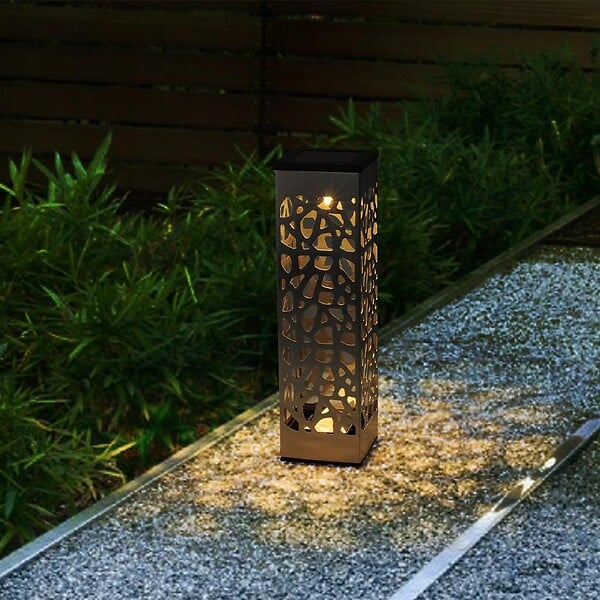 LUMISKY - 3 Balises solaires à piquer ORGANIC INOX H31cm - large