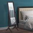 HOMCOM - Miroir à pied inclinaison réglable dim. 47L x 46l x 148H cm MDF brun foncé - vignette