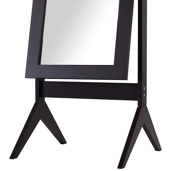 HOMCOM - Miroir à pied inclinaison réglable dim. 47L x 46l x 148H cm MDF brun foncé - large