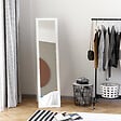 HOMCOM - Miroir sur pied et mural rectangulaire dim. 37L x 48l x 152H cm blanc - vignette