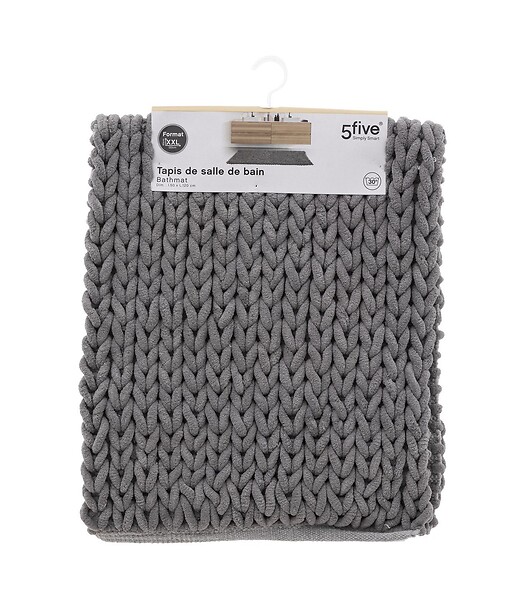 5 FIVE SIMPLY SMART - Grand Tapis de Salle de Bain épais Gris 50 x 120 cm - large