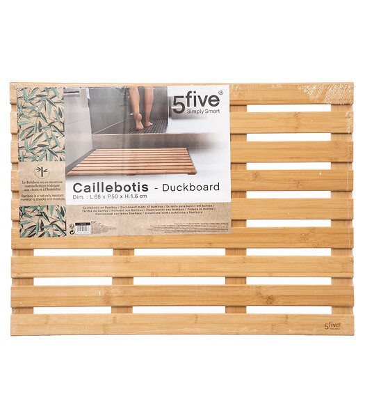 5 FIVE SIMPLY SMART - Tapis de salle de bain Caillebotis en Bambou 50 x 68 cm - large