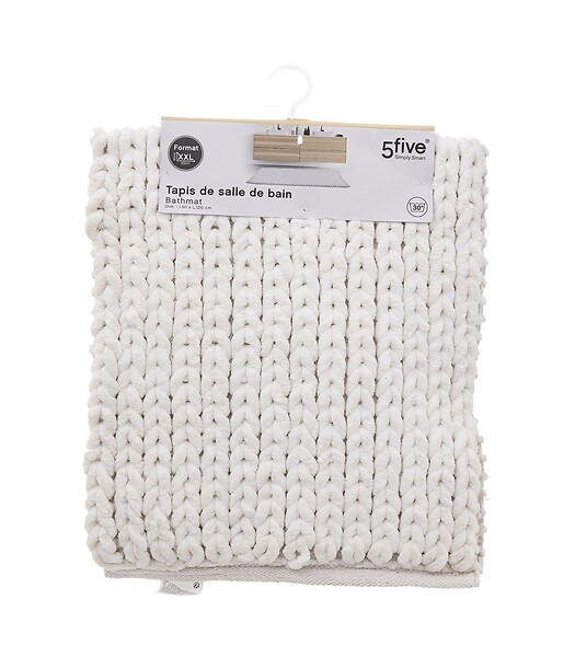 5 FIVE SIMPLY SMART - Grand Tapis de Salle de Bain épais Blanc 50 x 120 cm - large