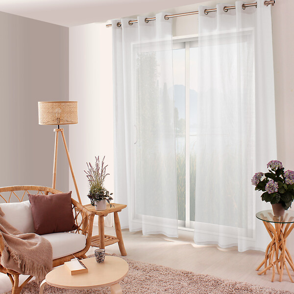C MA DECO - Voilage 8 œillets - Blanc - L.140xH.240cm - large