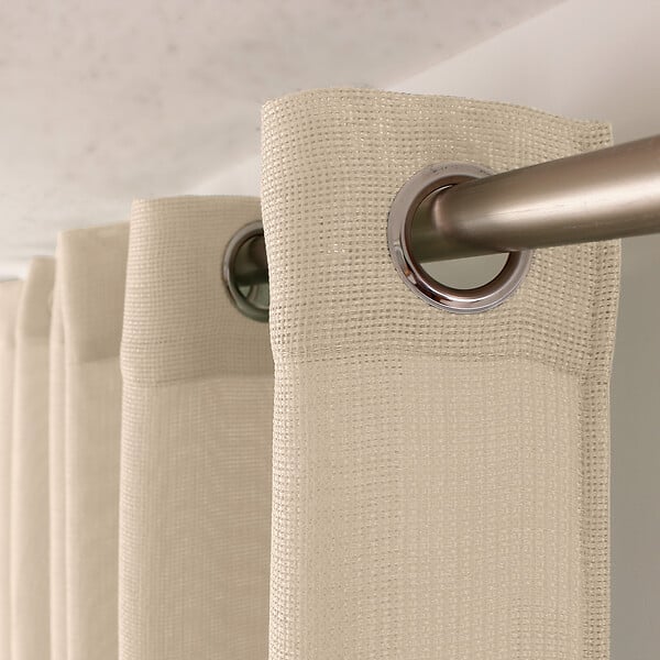 C MA DECO - Voilage tissage texturé Elena - 8 œillets - Beige - 140x240cm - large
