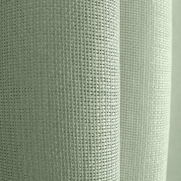 C MA DECO - Voilage uni ajouré avec 8 œillets - Vert céladon - H.240xL.140cm - large