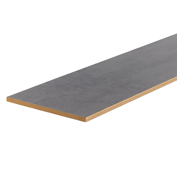 FORESTEA - Lot de 3 contremarches rénovation d'escalier stratifié dark grey 1300 x 200 x 8 mm - PEFC 70% - large